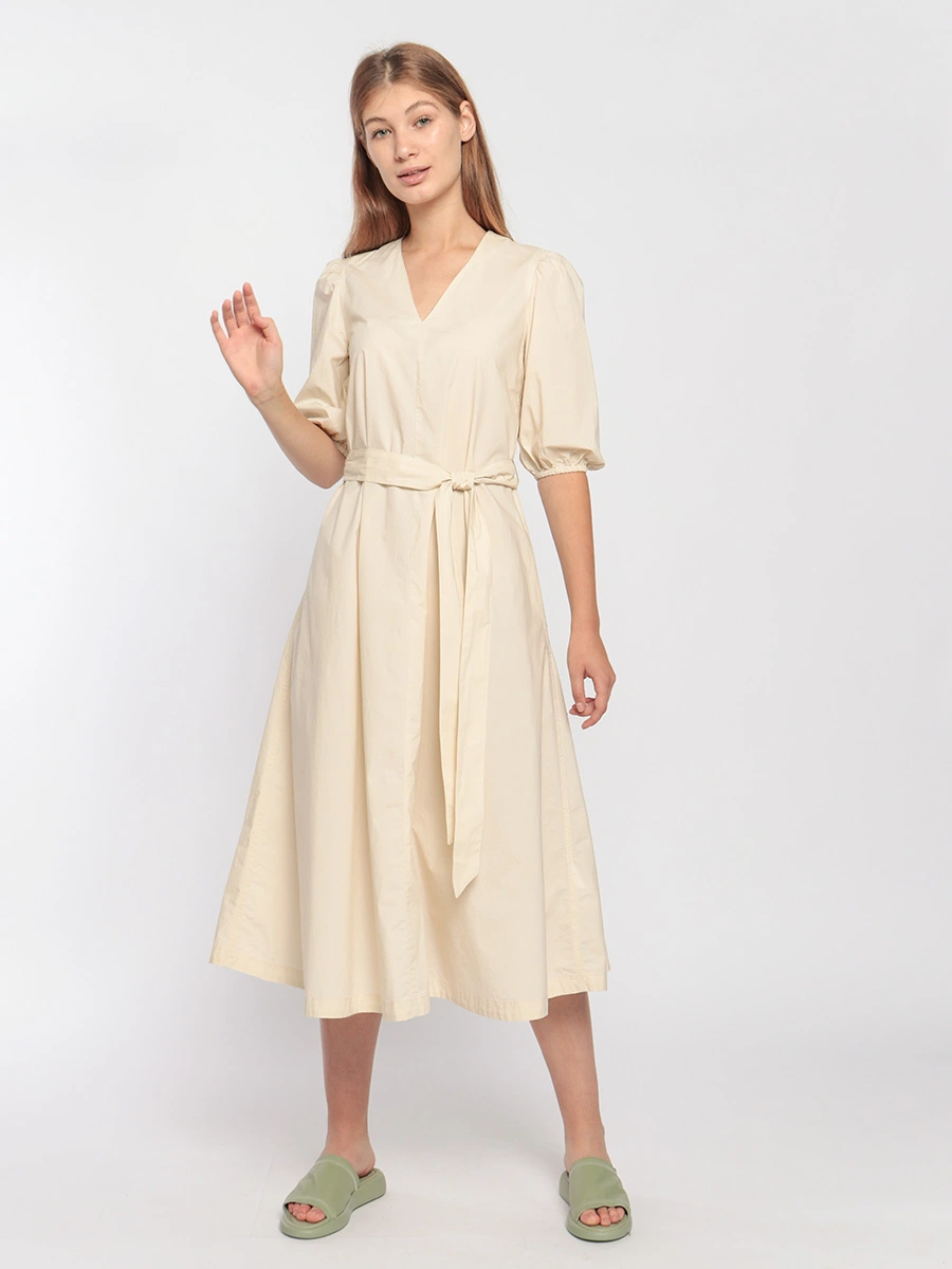 Хлопковое платье с расклешенной юбкой